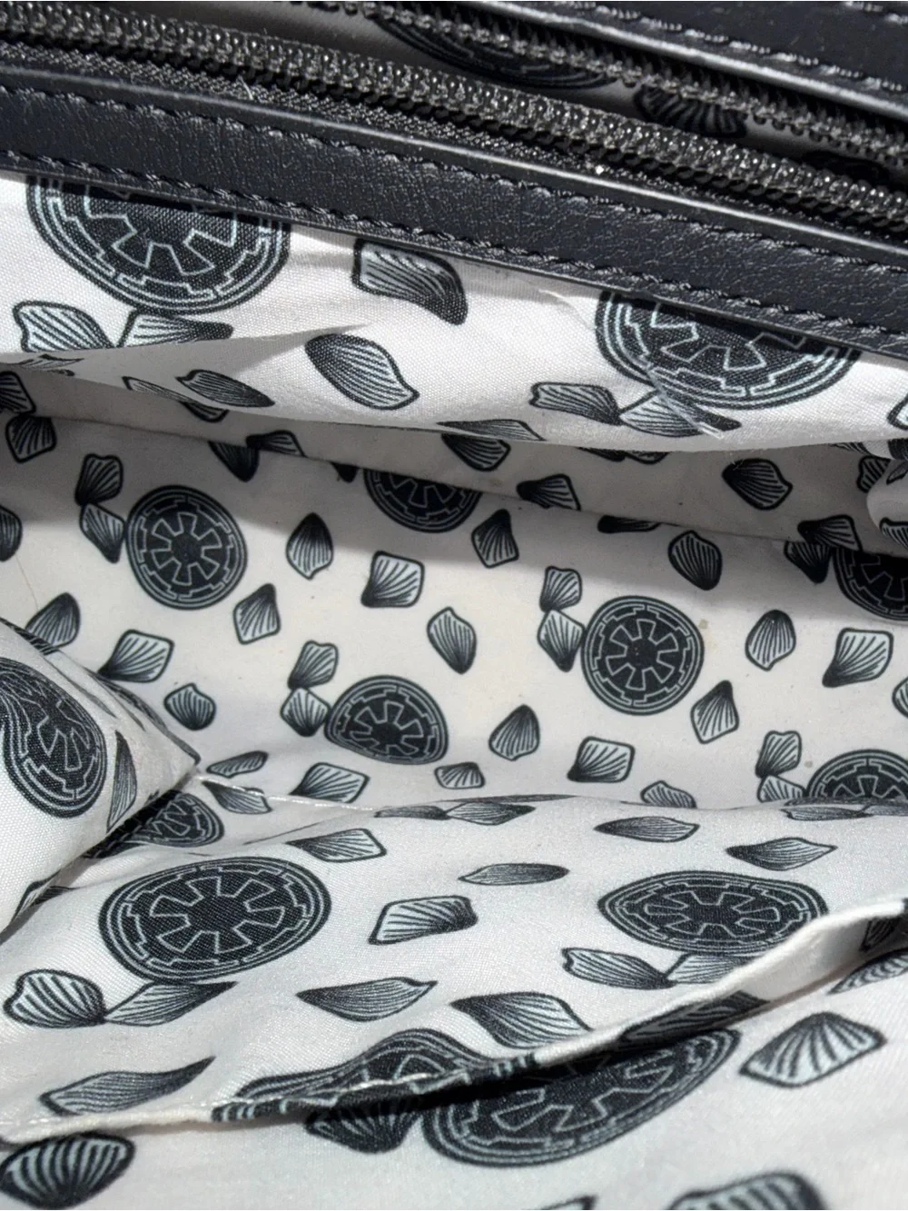 Our Universe Darth Vader Floral Accent Top-Handle Bag - Black & White
